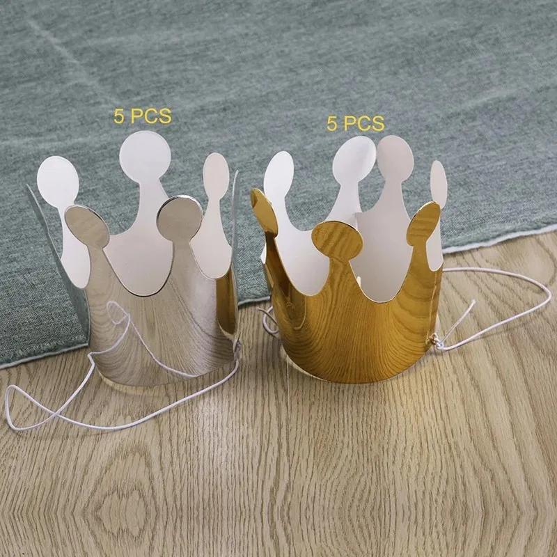 Cute Birthday Party Hats crown gold silver Baby Shower Birthday Party Photo Props Children birthday Party Decoration