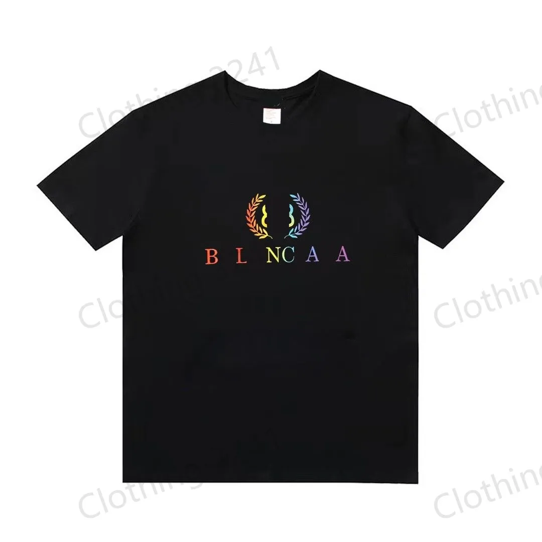 2024 Yeni Üst düzey Marka Logosu Baskı Yaz Şık Pamuk Gevşek T-Shirt Üstler Mürettebat Boyun Büyük Boy Erkek Giyim Tees Boyut M-3XL-4XL-5XL