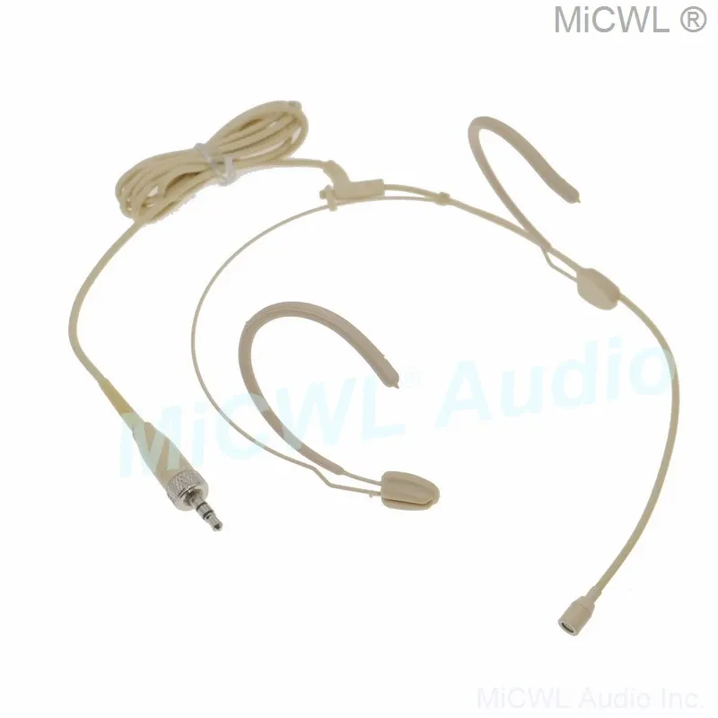 Mikrofoner Beige Headset Omnidirectional Condenser Microphone för Sennheiser HSP4 Earset Head Wear G2 G3 G4 Wireless Mic System