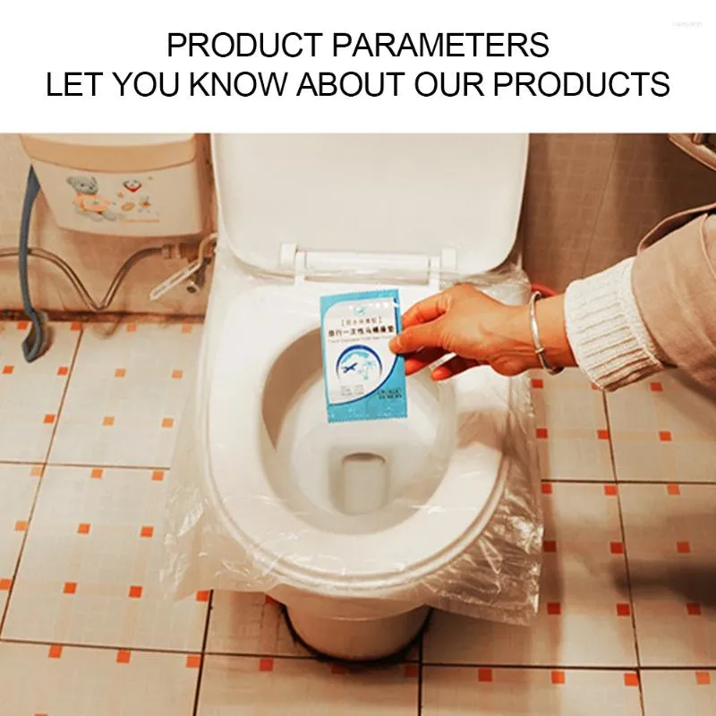 Toilettensitz Deckt 50 Stück Sicherheitskissen tragbare Einweg -Reiseabdeckung Individuell gepacktes wasserdichtes antibakterielles Universal