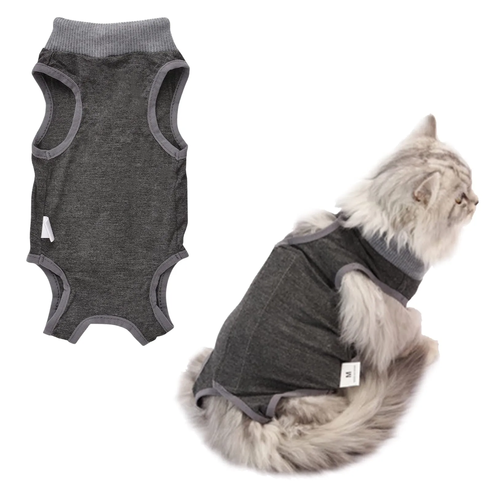 Terno de recuperação de cirurgia de gato alternativa e-collar cone anti lambendo camisa de recuperação cirúrgica para animais de estimação doenças de pele feridas abdominais esterilização terno de gato ph85