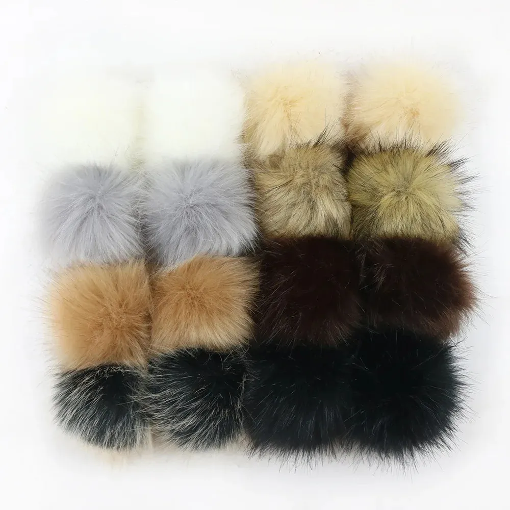 12pcslot Handmade DIY Artificial Faux Raccoon Ball Fur Pom For Hat Furry Pompom Sewing Crafts Accessories 8101215cm 240315