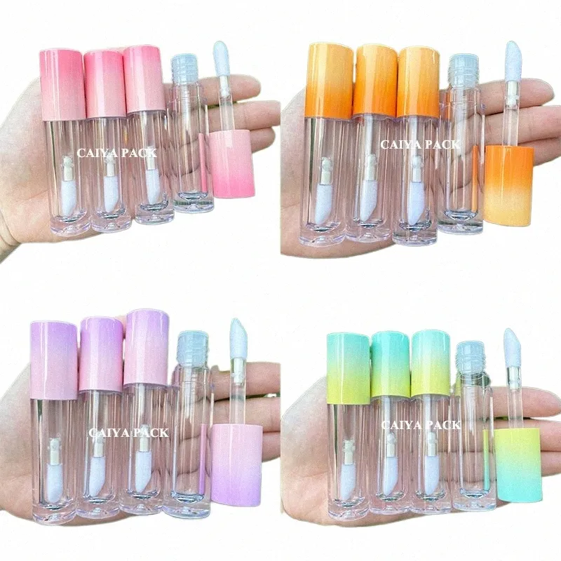 5ml en gros mignon vide tube de brillant à lèvres bouteille en plastique clair rond bricolage rouge à lèvres Ctainer tube de baume à lèvres rechargeable maquillage outils A92P #