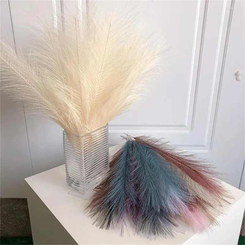 Decorative Flowers DIY Fake Flower Reed 45cm Artificial Pampas Grass Decoration Bouquet Wedding Decor Festival Party Supplies Simulation