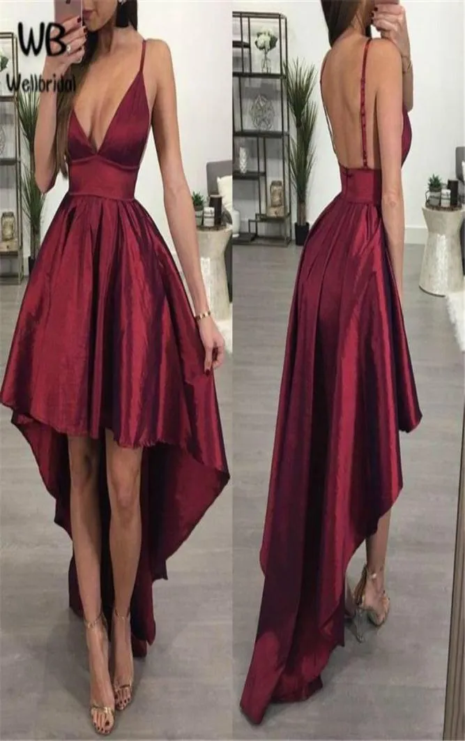 Sexy dunkelrote A-Linien-Abschlusskleider mit Reißverschluss hinten, Satin, sexy Spaghetti-Abschlussballkleid 2020, günstig5454219