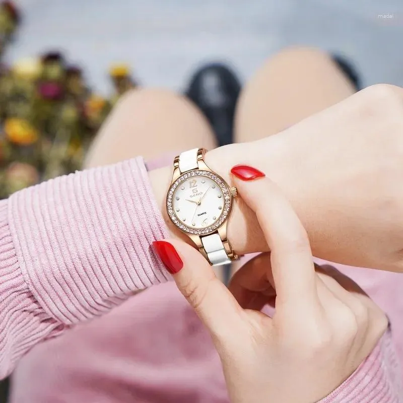 Wristwatches Elegant Fashion Watch S Watches Women Ladies Luxury Clock Golden Diamond Drop Quartz Wristwatch