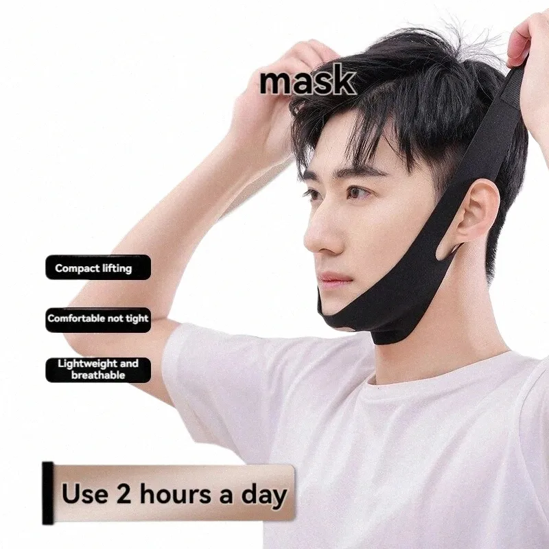 face Slimming MEN'S Dedicated Fantastic Net Bandage Mask Double Chin Pattern Masseter Facial Lifting and Tightening Sha E123#