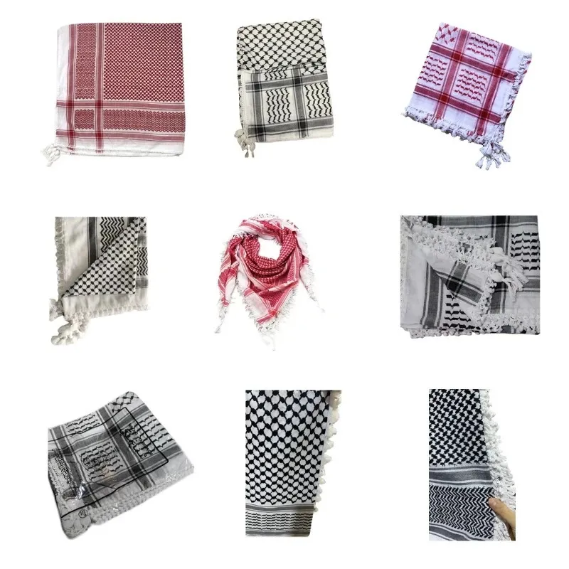 Män religiösa arabiska keffiyeh huvudduk Jacquard mönster halsduk vuxen unisex multifunktionshuvud wrap cykling dammtät kerchief 240321