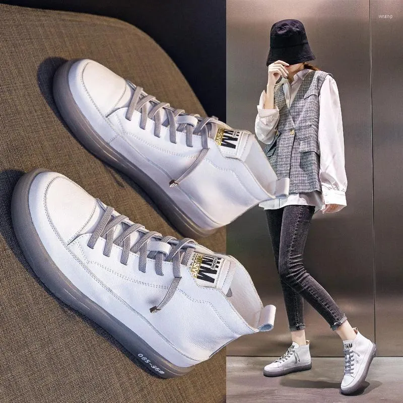 Casual Schuhe Schöne Herbst Weiße Frauen Designer Turnschuhe High Top Split Leder Für Frau Mode Spitze-up Vulkanisierte