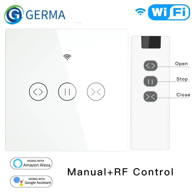 CONTROLLA GERMA WiFi RF433 Smart Touch Cande Blinds Swort Switch Swort Tuya Smart Life App Remote Control, lavora con Alexa Google Home