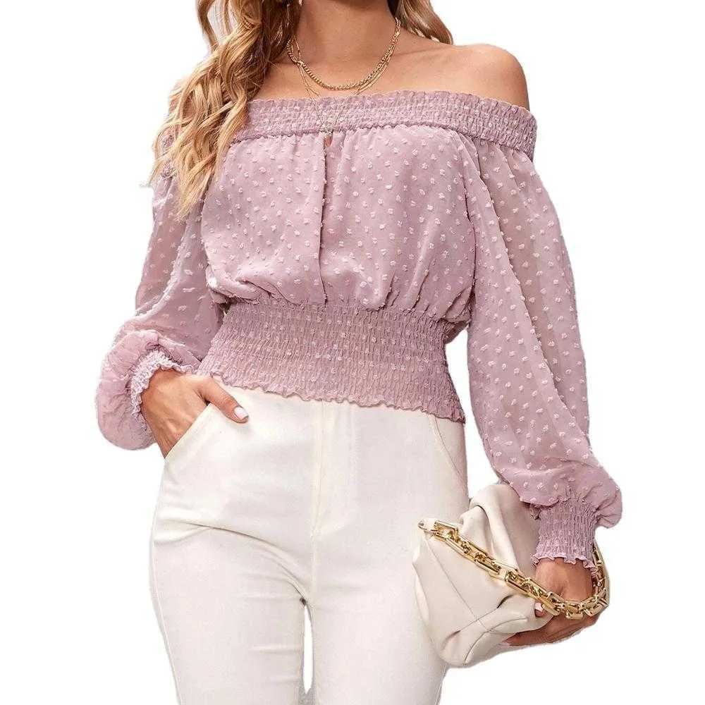 Élégant Top Dames Blouse Fantaisie Dernière Casual Nouvelle Arrivée À Manches Longues Personnalisé Crop Printemps Mode Top En Mousseline Blouses pour Femmes