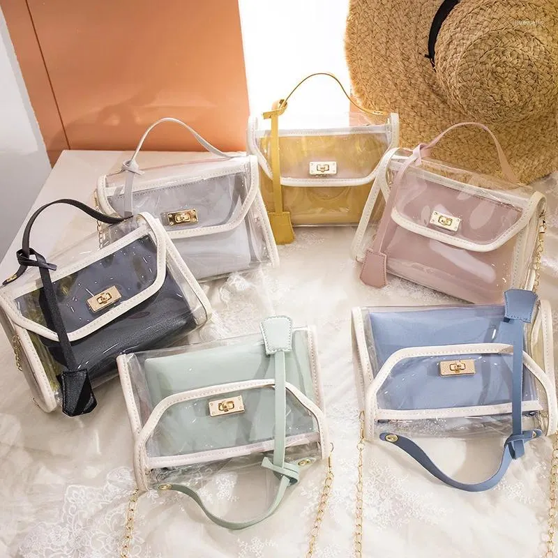 Shoulder Bags Women Luxury Design Handbag Female Clear PVC Jelly Small Bag Ladies Chain Messenger Transparent Bucket