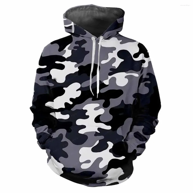 Felpe con cappuccio da uomo Camouflage Caccia all'aperto Moda Felpa con cappuccio per casual e bello Resistente sport militare Abbigliamento quotidiano Top facile da abbinare