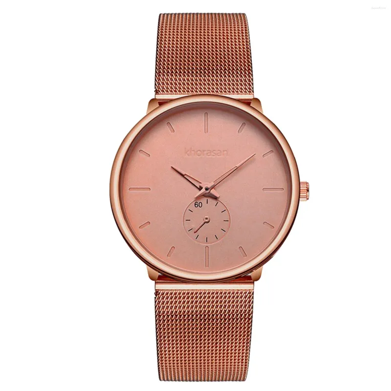 Relógios de pulso elegante minimalista moda malha banda dial relógio masculino presente cinto de aço inoxidável quartzo relógio de pulso feminino reloj para mujer