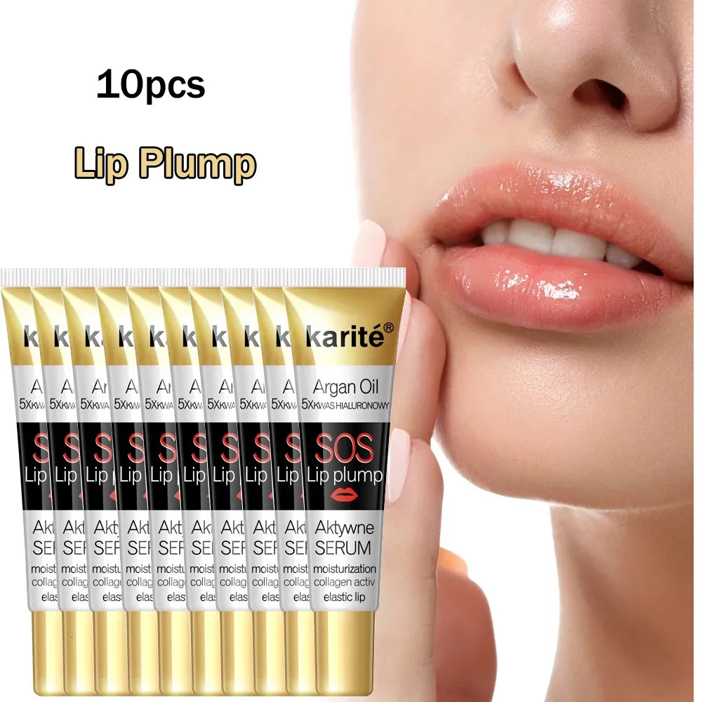 10 pièces/lot lèvres dodues huile hydratante collagène élastique lèvre instantanée volumisante lèvres rehausseur cosmétiques femmes produit de soin des lèvres 240321