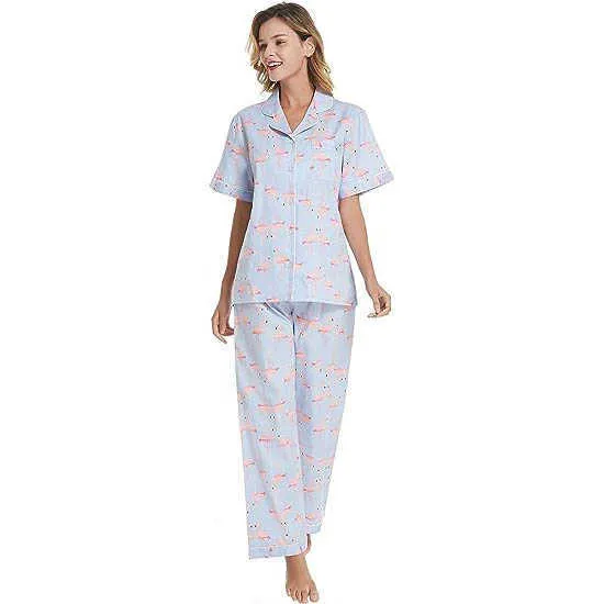 Ensemble de pyjamas longs d'hiver en coton biologique de luxe personnalisé pour femmes pyjamas de nuit