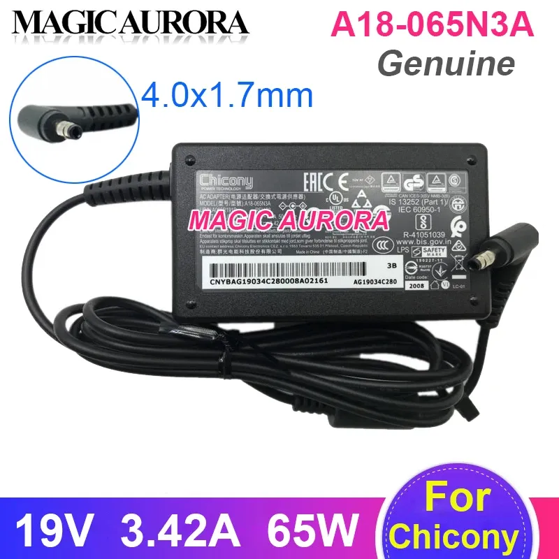 Adapter Original Für Chicony A18065N3A 65W Ladegerät 19V 3,42 A A065R178P 4,0x1,7mm AC Adapter für Acer Laptop Netzteil