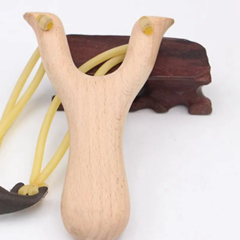 ゴム製のショットおもちゃkka8090バンドスリングショット木製の狩りの興味深いパンショットショットアウトドアアウトドアeamwl