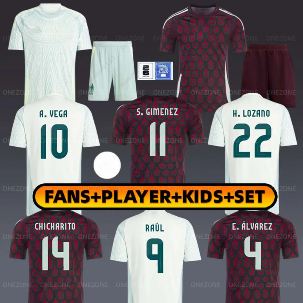 Mexique 2024 Copa America GIMENEZ Maillot de football 24 25 CHICHARITO QUINONES LOZANO ALVARADO Maillot de football HENRY MARTIN RAUL E. ALVAREZ PINEDA Hommes Uniforme Kit Enfants