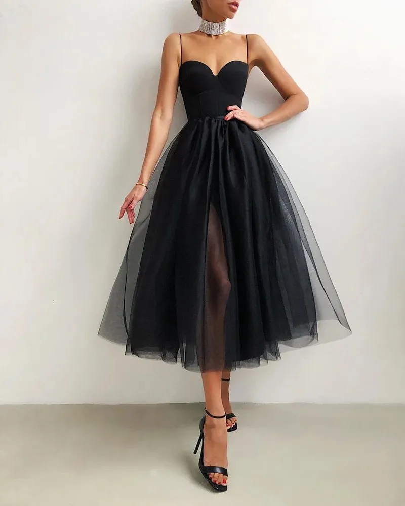 Womens Summer Formal Party Cocktail Dress with Spaghetti Straps and Side  Slit, Knee-Length Solid Color Polyester Ball Gown from Dhgate Basic &  Casual Dresses - price 39.11
