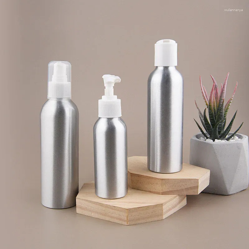 Storage Bottles 20pcs/lot Portable Perfume Aluminum Lotion Pump Bottle Cosmetics Emulsion Make Up Container Refillable Travel Sub