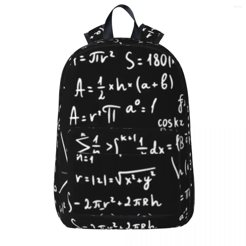 Backpack Science Black Board Math Padrão menino menina bookbag infantil bolsa escolar desenho animado garoto rucksack laptop ombro
