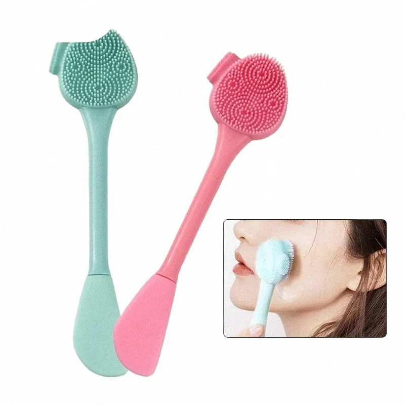 Ansiktsilice Brush Ansikt Massage Rengöringsverktyg Dubbelsidig Exfoliator Pore Blackhead Borttagning Rengöringsmedel Skincare Borstes K0JA#