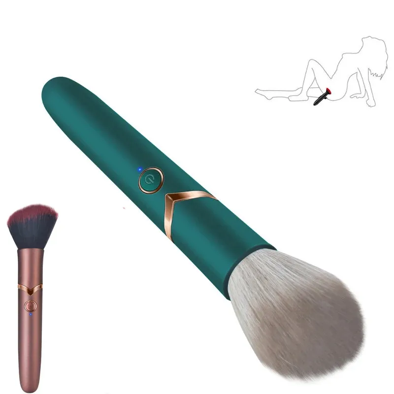 Makeup Brush Vibrating Egg Sex Toy dla kobiet G-Spot Massager Wibratory stymulator łechtaczki 10 trybów Mocne masturbator dorosły 240312