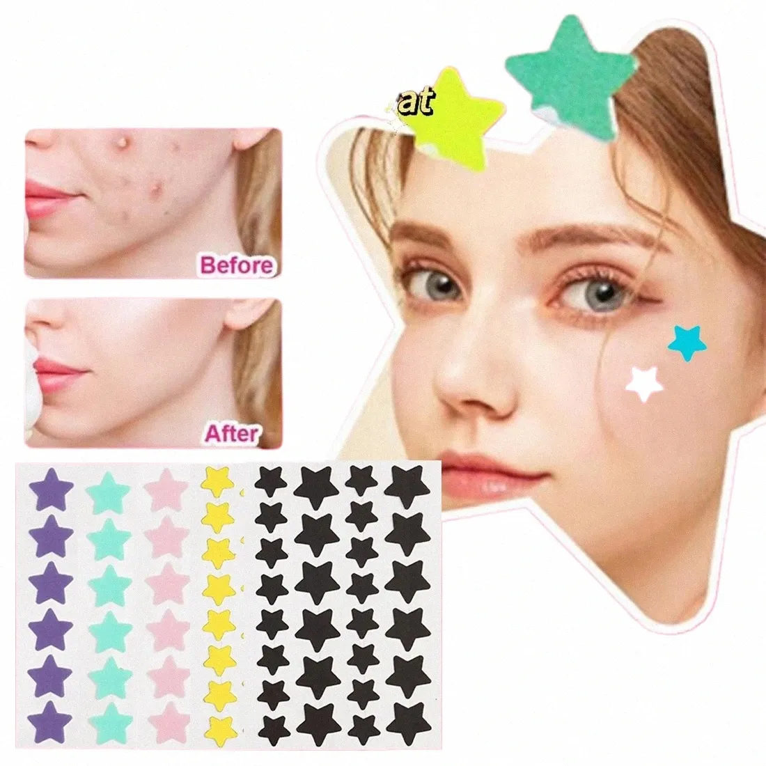 28pcs Star Invisible Acne Removal Stickers Colorful Acne Pimple Patch Beauty Acid Acne Spot Cover Ccealer Face Skin Care Tools P5TL#