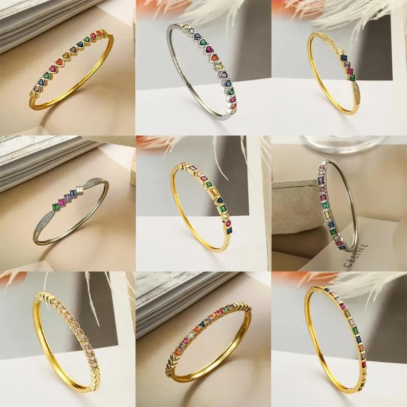 Bracelet 9 Styles glamour bracelets en zircone cubique pour femmes filles de luxe couleur or/argent rencontres bijoux de mariage cadeau élégant