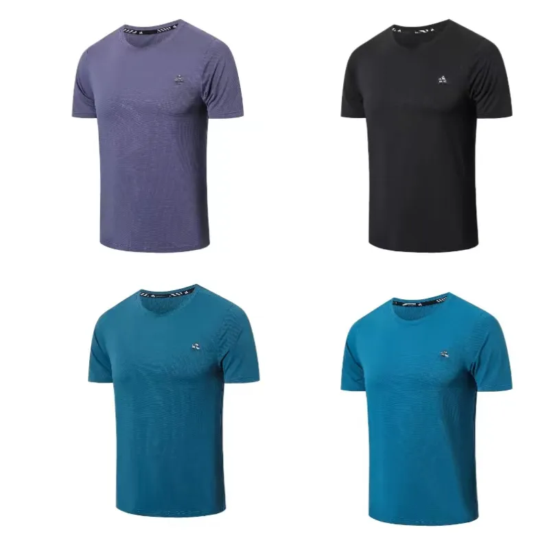 Sports loose short sleeved fitness breathable quick drying T-shirt top UA high-quality ice silk summer running training casual