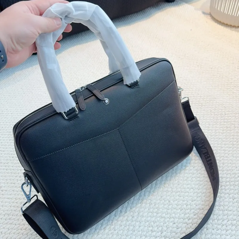 Valigetta per laptop Cartella per laptop Borsa per laptop Borsa in pelle piena Stuzzicadenti Pelle di vacchetta Borsa firmata Borsa Borsa di lusso Borsa stampa Borsa da uomo Borsa da donna 36 * 6 * 28 cm Mon tblanc