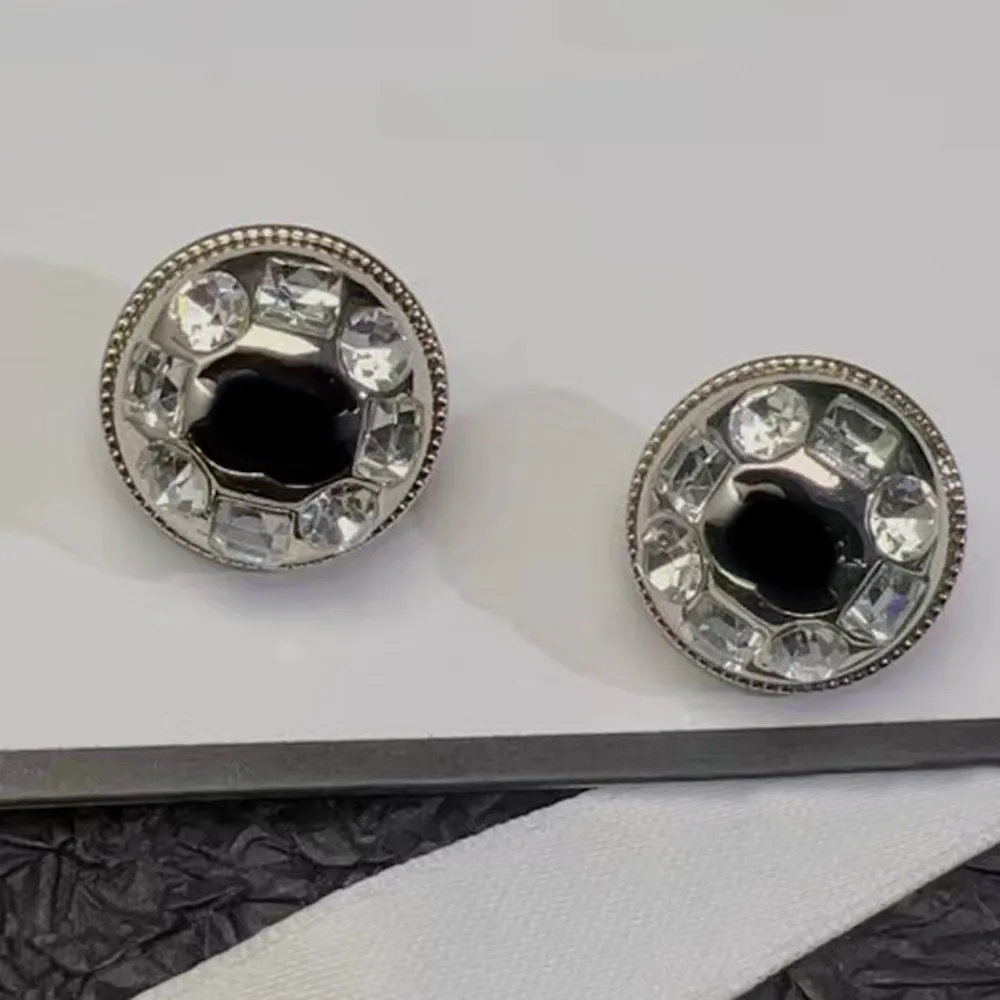 Alta Qualidade Cobre Studs Designer Brincos Marca Carta Stud 925 Banhado A Prata Diamante Brinco Vogue Mulheres Casamento Jóias Presentes De Aniversário