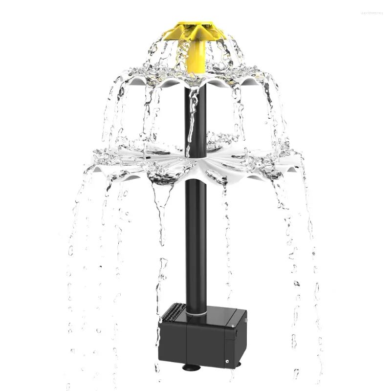 Décorations de jardin Pompe de bain d'oiseaux à 3 niveaux avec fontaine à panneau solaire 3.5W multifonction pour balcon de patio de cour