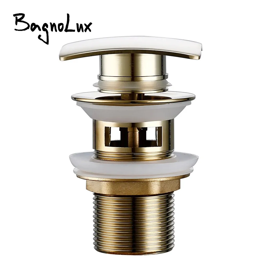 Bagnolux ouro preto branco latão bacia pia pop-up drenagem quadrado antifouling fácil de limpar tubo de cozinha acessórios do banheiro 240311