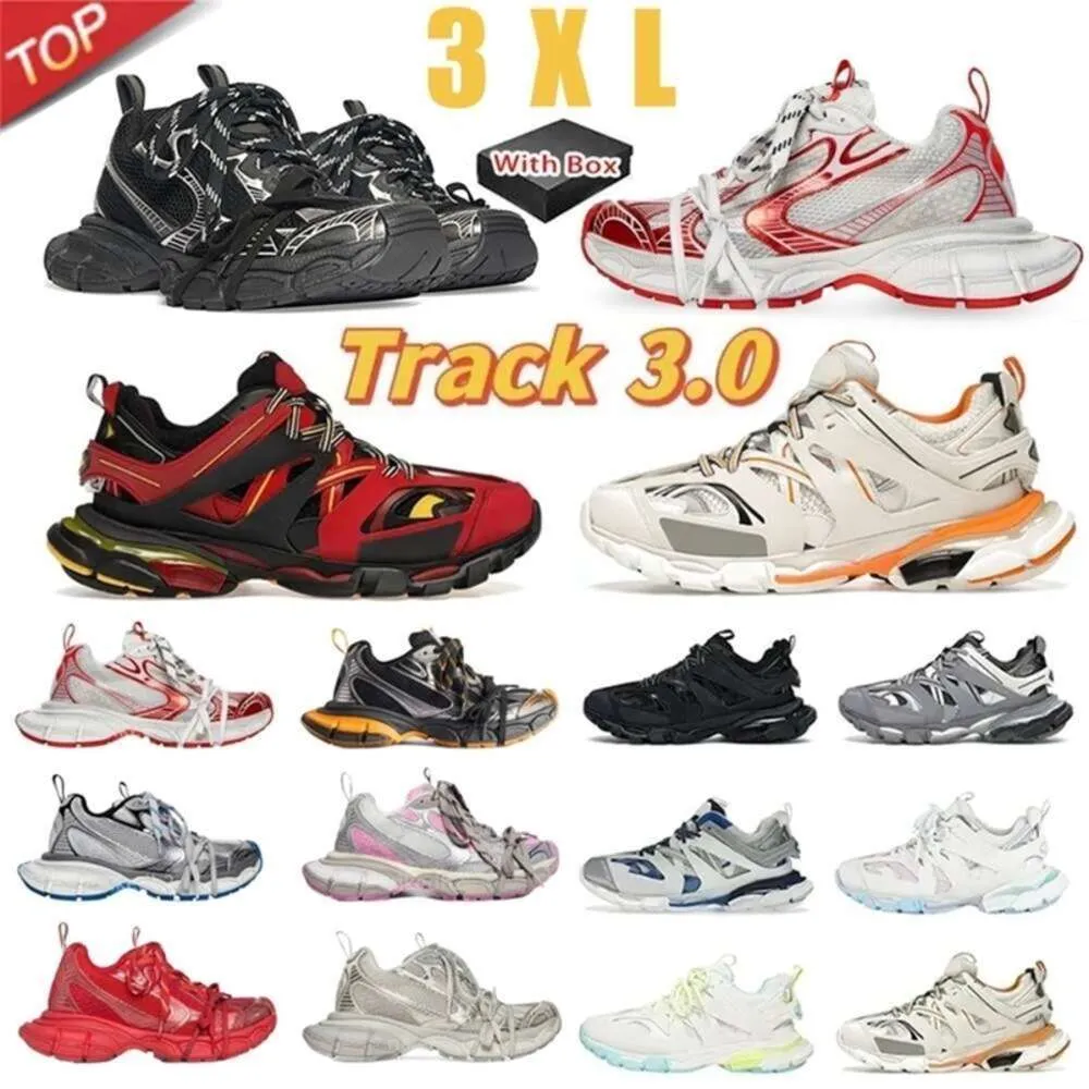 with Box 3XL Track 3.0 Shoes Men Women Tripler Sliver Beige White Gym Red Dark Grey Sneakers Fashion Plate for Me Casual