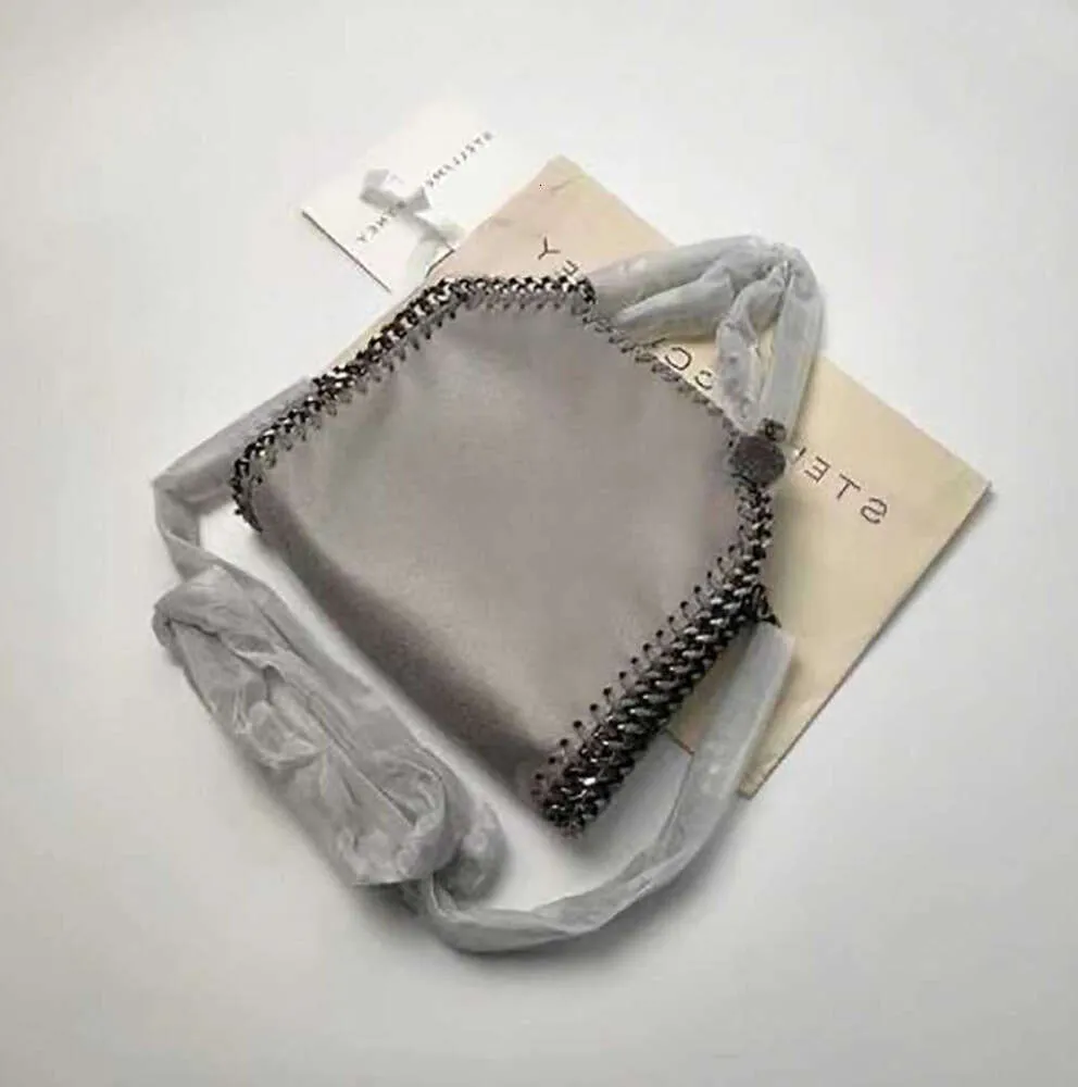 디자이너 Stella McCartney Falabella 미니 토트 백 럭셔리 여성 메탈릭 슬리버 검은 작은 쇼핑 여성 핸드백 가죽 크로스 바디 숄더 월레