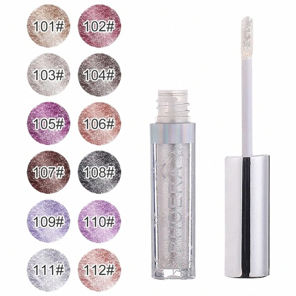 Phoera 1/4st Diamd Glitter Liquid Eyeshadow Colorful Pearlescent Shimmer Shine Eyeshadow Waterproof LG varaktigt ögon kosmetisk G7LF#