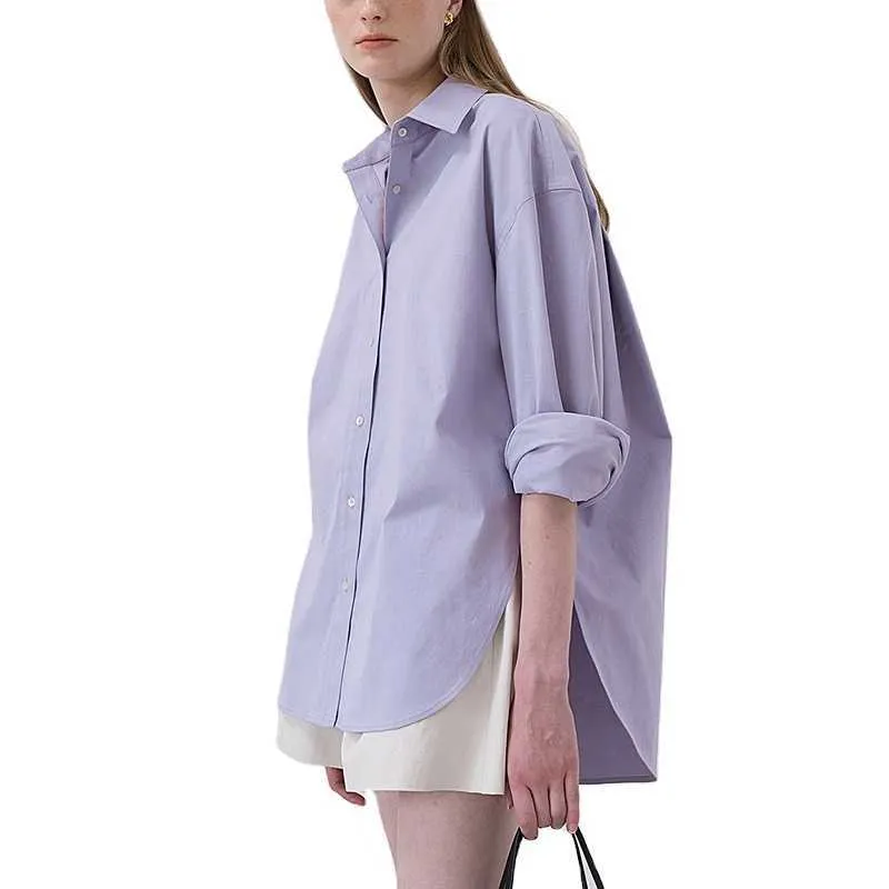 Moda feminina algodão blusas de tamanho grande camisa feminina manga comprida e