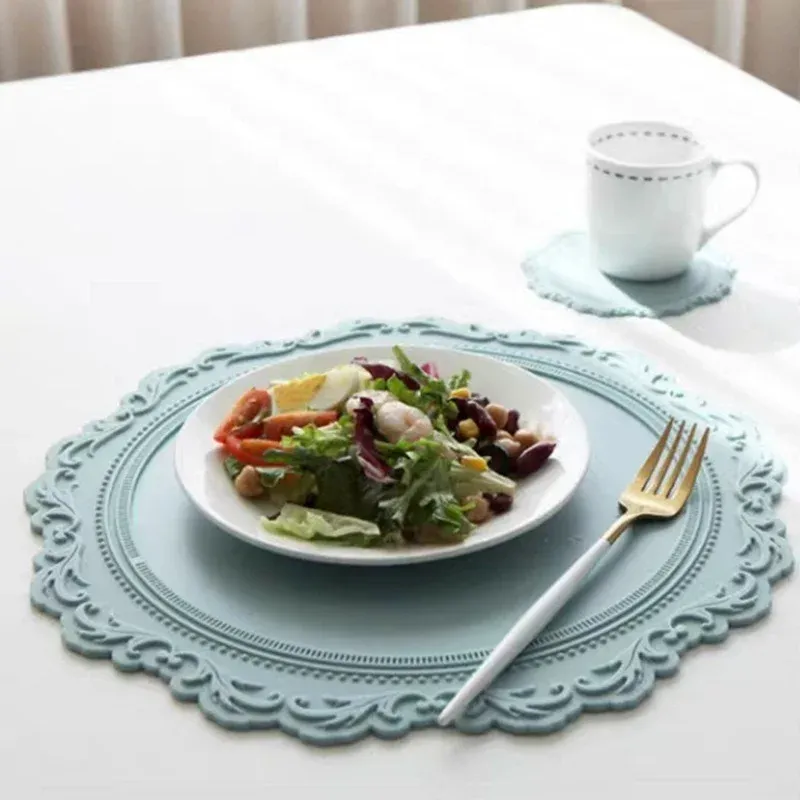 12/23/35cm silicone flor placemat utensílios de mesa resistente ao óleo isolamento térmico antiderrapante tablemat coaster cozinha lavável copo almofada