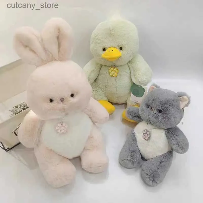 Animaux en peluche en peluche Nouveau design Jouets en peluche Lapin Poupées Kawaii Cadeaux de Pâques Jouet Doux Stuftted Animal Canard Ours Chat Chiot Chien Peluches Pour Enfants L240320