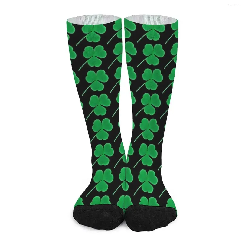 Women Socks Green Shamrock Sockitings Ladies St Patricks Day Irish Modern Modern Outdoor Sports Vister Design Gift