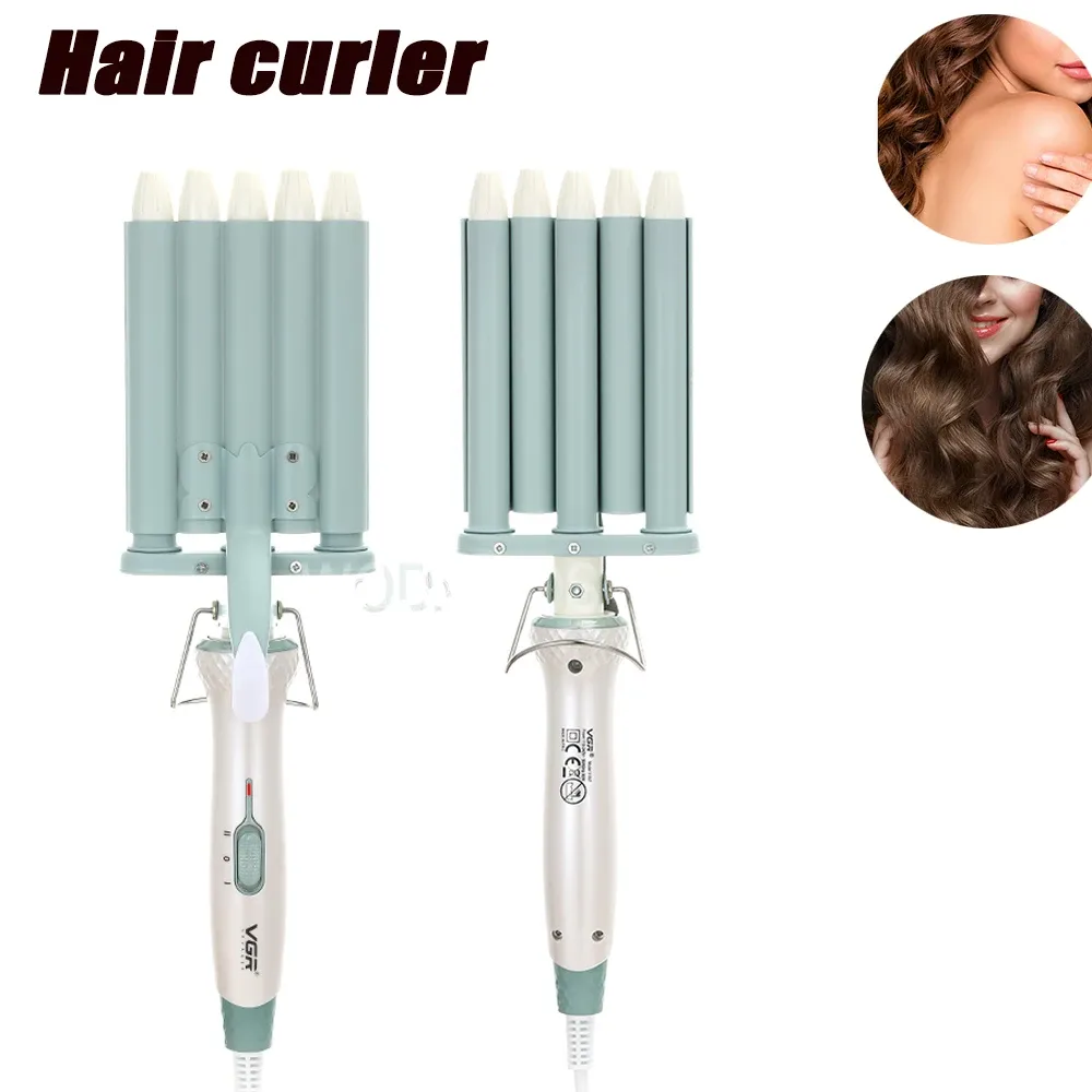 Ferros modelador de cabelo elétrico ferro profissional curling ferro cabelo ondulação de água onda milho perm tala cabeleireiro ferramentas estilo onda