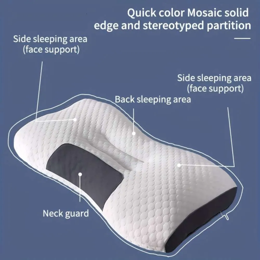 1 pieza de punto con protección cervical para el cuello, inserto de masaje para dormir, almohada para el hogar, almohada de cama antibacteriana, transpirable y absorbente de humedad adecuada para