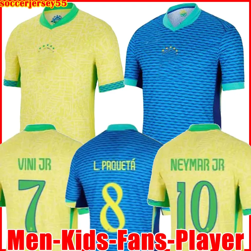 2024 Casemiro Jesus Brasils Soccer Jersey 24 25 Richarlison Camiseta Raphinha Paqueta Vini Jr Rodrygo Brasil Football Shirt Men Kids Uniform Fans Player Neymar