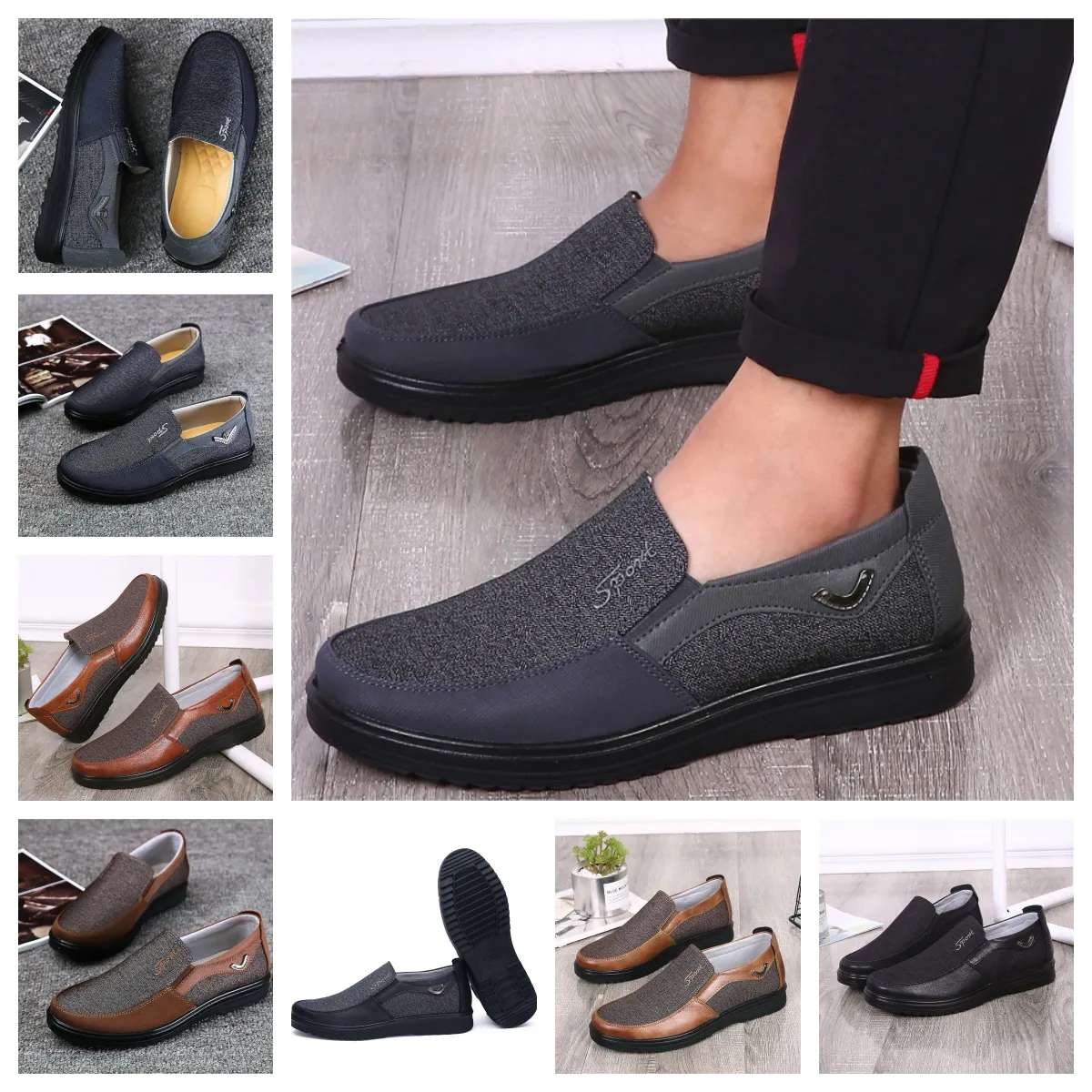 Gai Men Men Shoe Black Shoe Rounds Toe Party Outdoors Banquet Classic Men Men Business Heel Designer Shoe 38-50 Soft