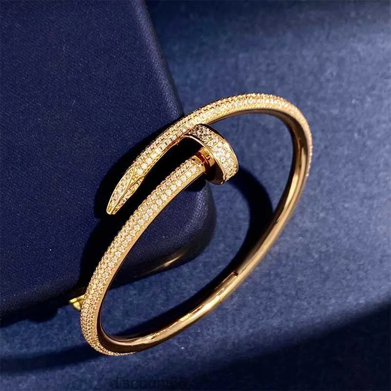 2023 New arrive Jewelry full CZ Love nail Bracelet Bangle with crystal for woman Gold Plated Heart Forever Love Bangle Jewelry For WomenHAML 3QNMM
