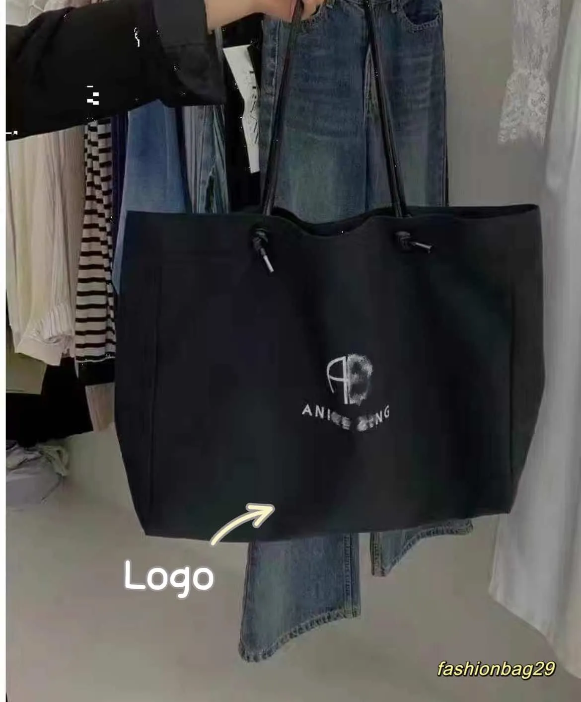 AB Designer lettre imprimée grande capacité vacances coton et lin sac en toile sac à bandoulière unique sac fourre-tout de grande capacité