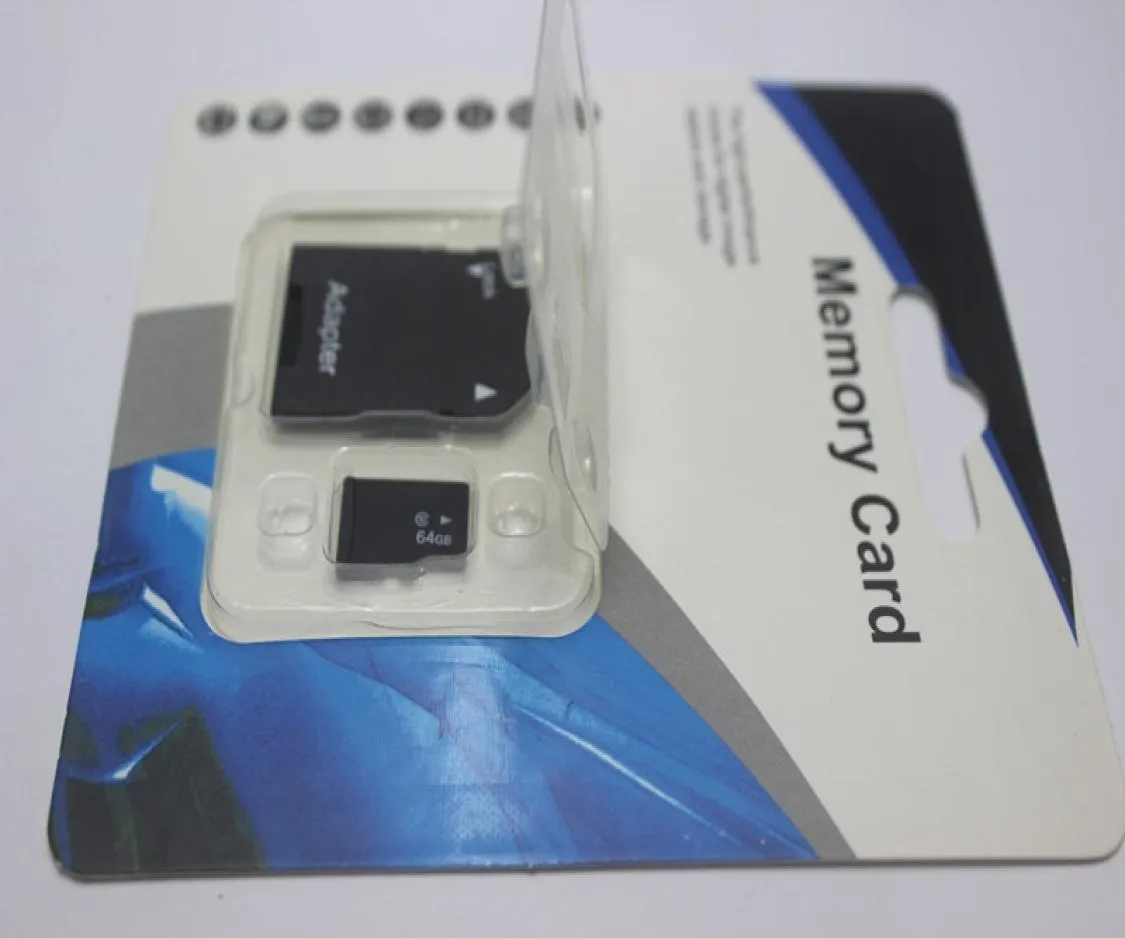 2019 Populära 128 GB 256 GB 64 GB 32GB Micro TF Card Memory Card med Adapter Blister Generic Retail Package Custom Capacity4948008