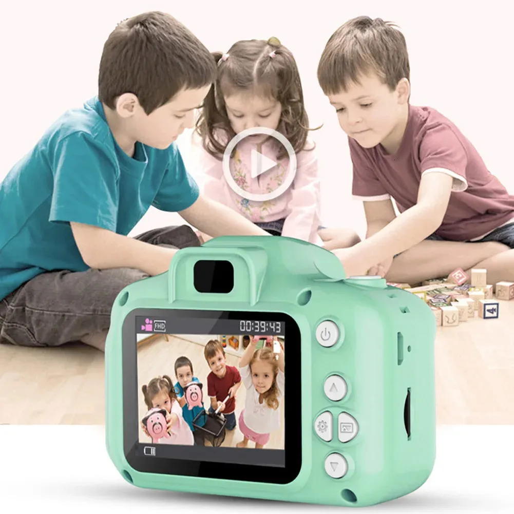 Barnkamera med SD -kort Mini Digital Vintage Education Toys 1080p Projection Video Outdoor Pography Toy 240314